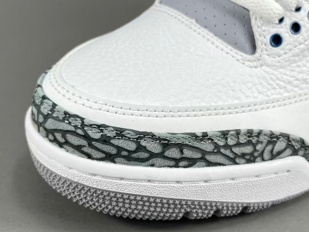 Premium White Navy Blue Leather Sneakers
