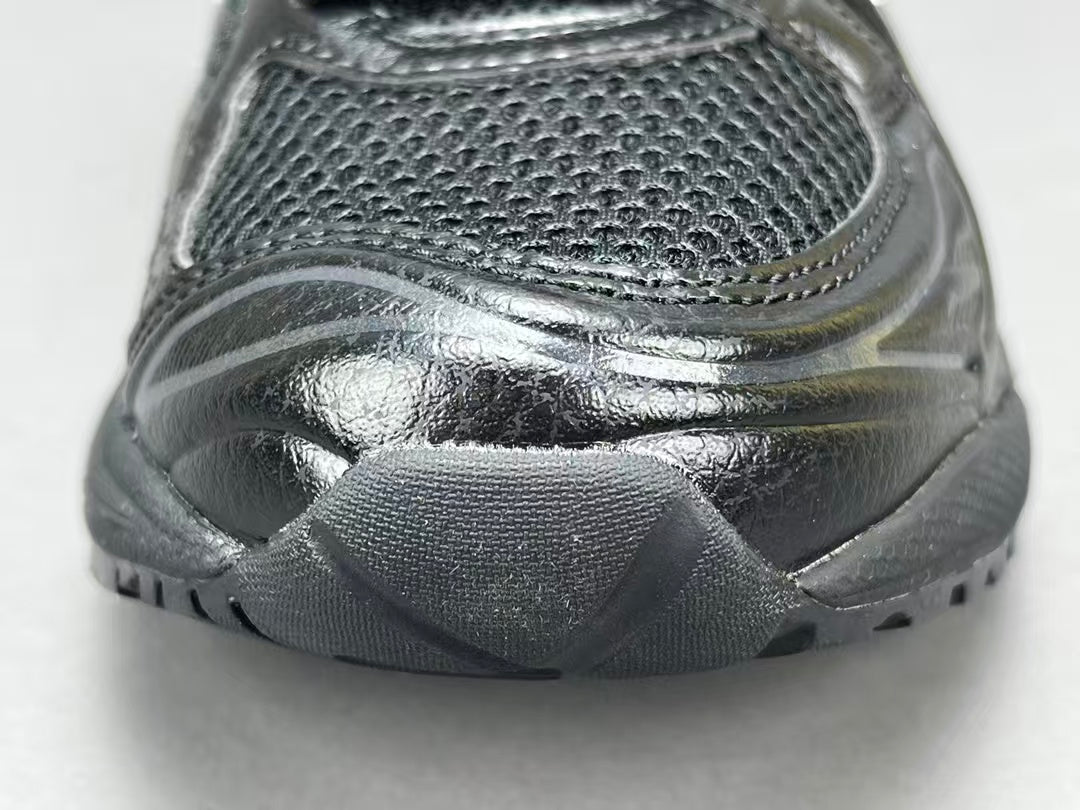 Black Mesh Running Sneakers | Lightweight Cushion Athletic Shoes