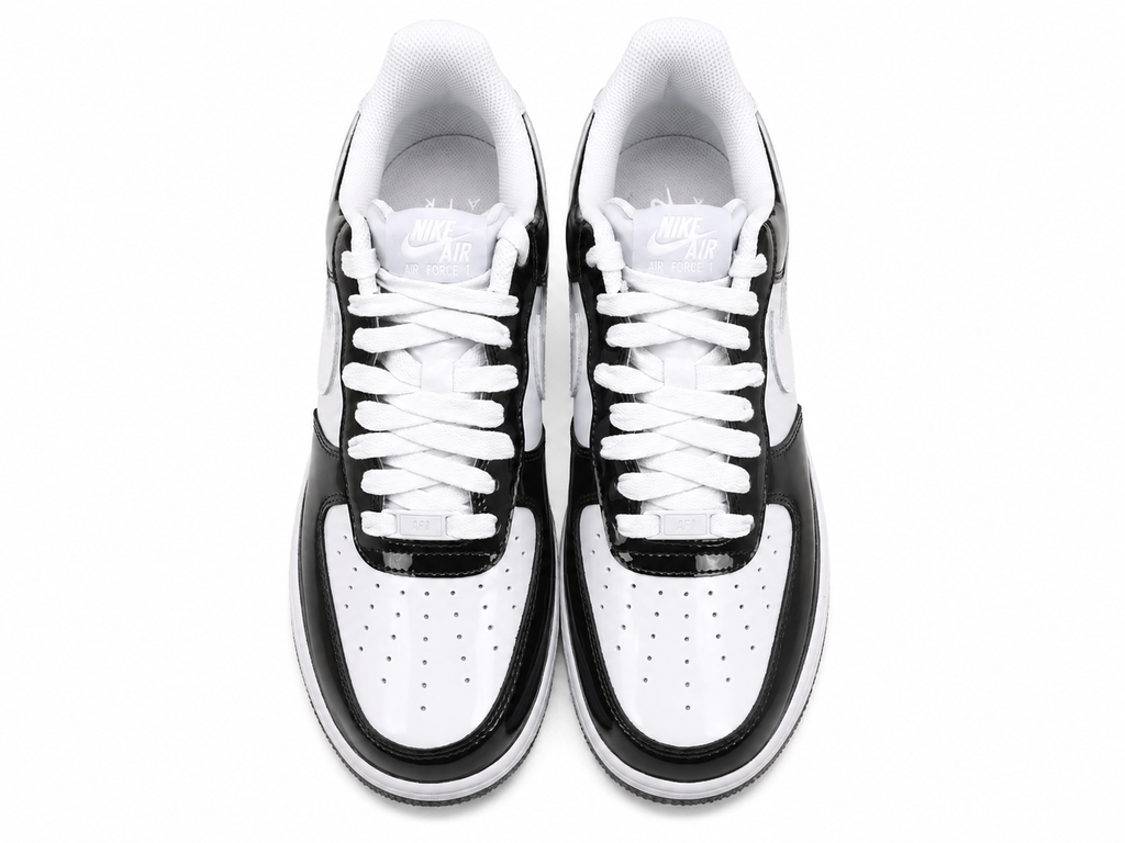 Black & White Patent Leather Low Top Sneakers