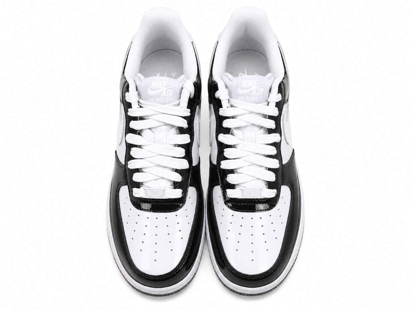 Black & White Patent Leather Low Top Sneakers