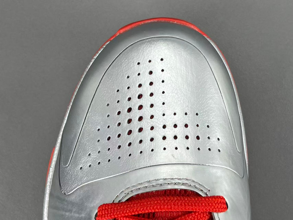 Silver Red Basketball Shoes | High-Traction Performance Sneakers
