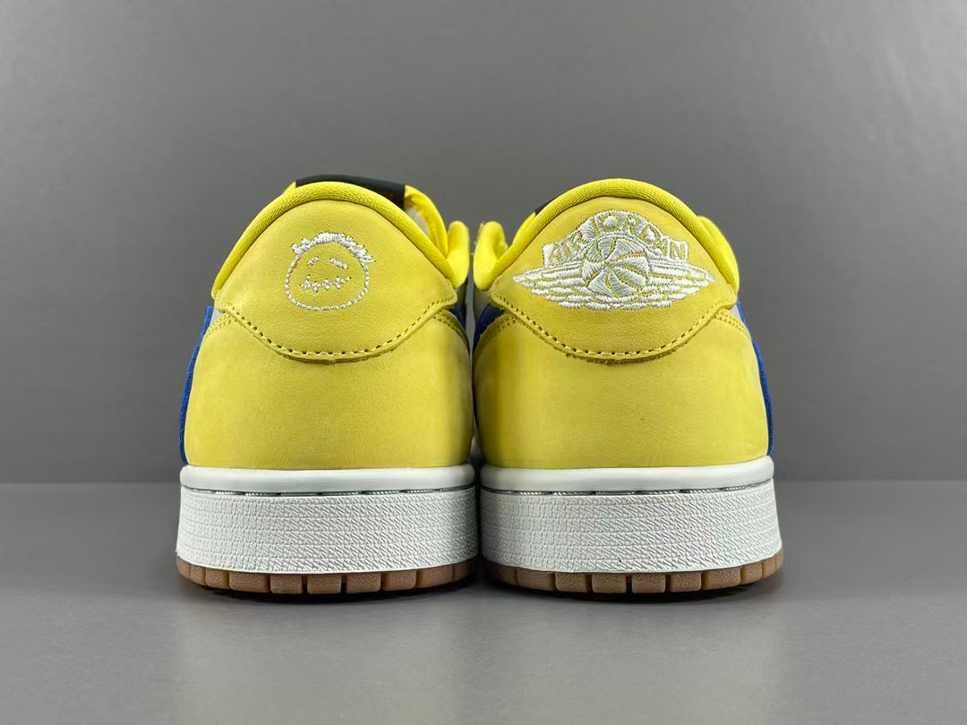 Yellow & Blue Low Top Sneakers | Premium Casual Sports Shoes