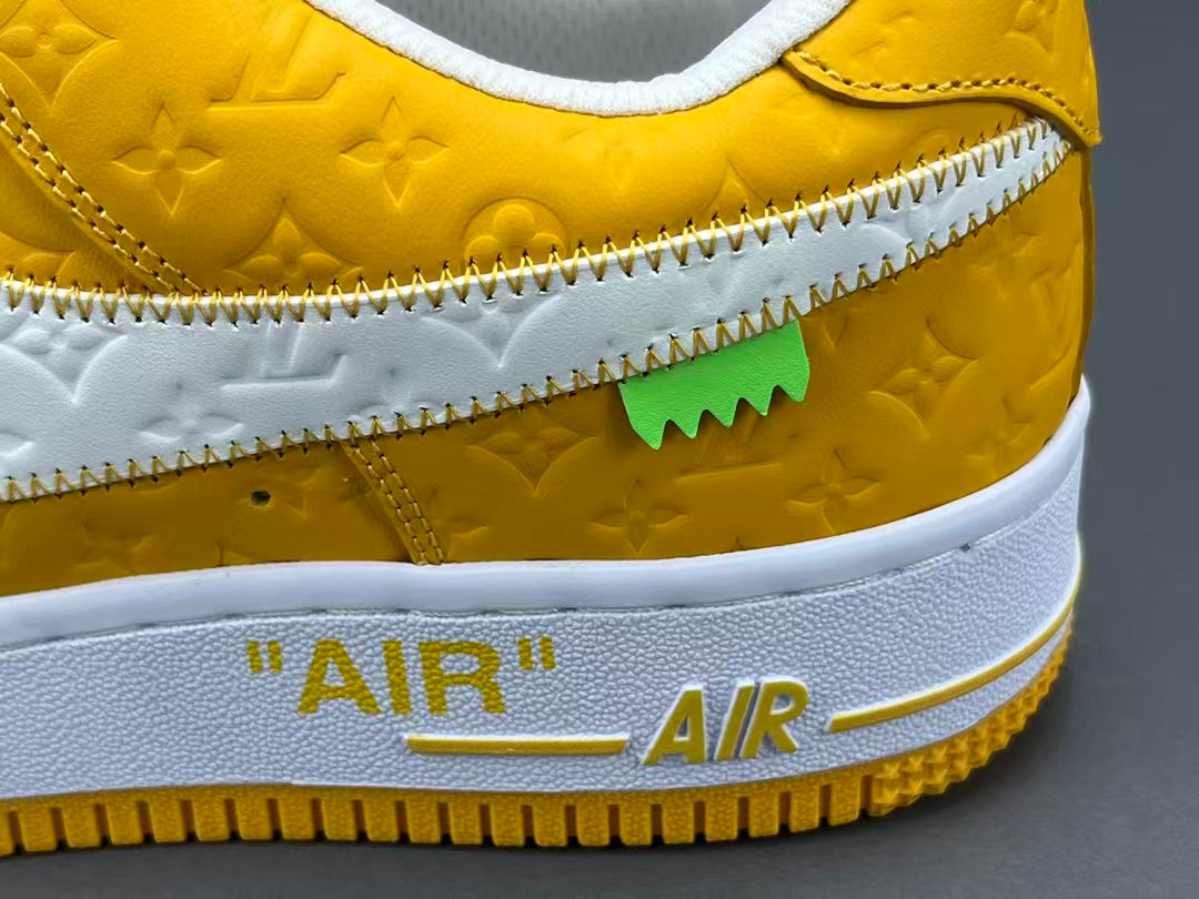 Yellow Luxury Inspired Low Top Casual Sneakers | Premium Embossed Design