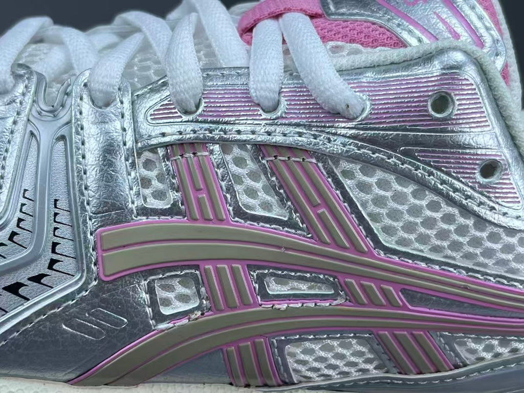 Women's Silver Pink Mesh Running Sneakers | Lightweight Cushion Sports Shoes