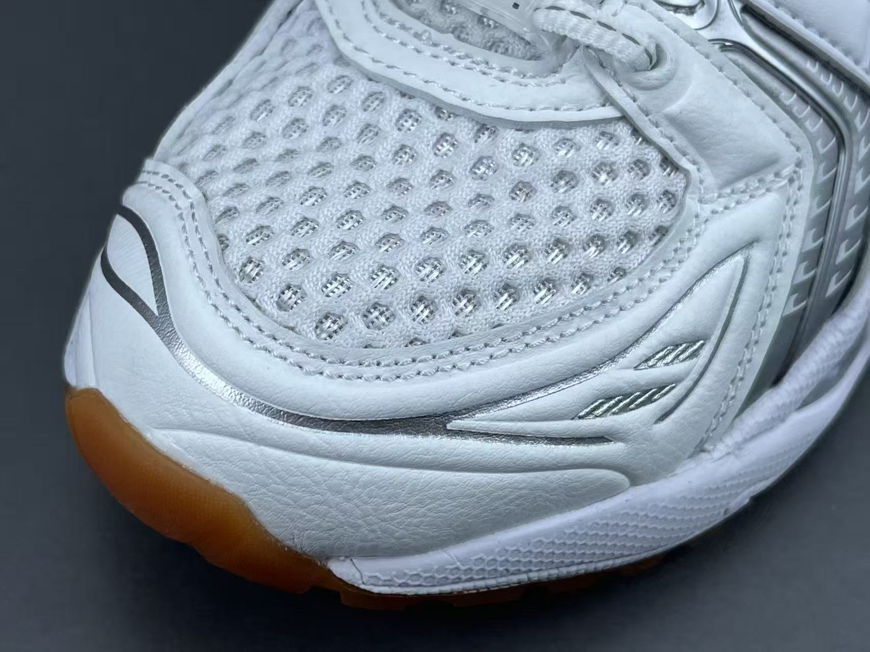 White Silver Running Shoes | Breathable Athletic Sneakers