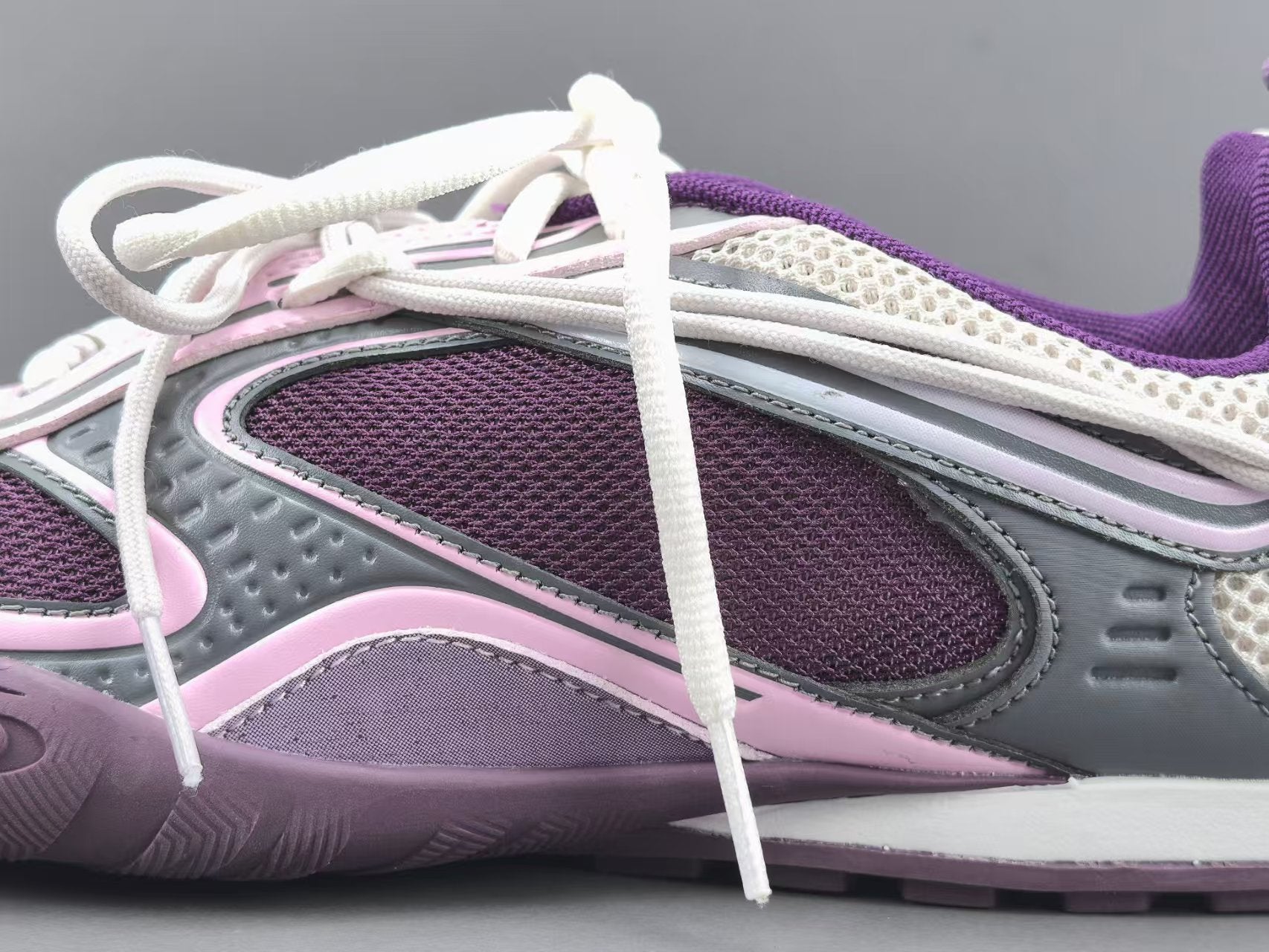Women's Lightweight Casual Sneakers – Purple Mesh Low Top Shoes