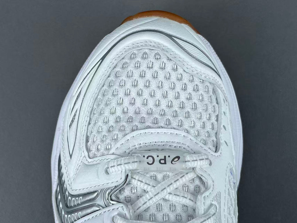 White Silver Running Shoes | Breathable Athletic Sneakers