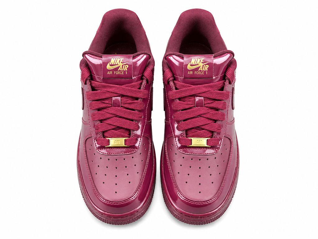 Burgundy Patent Leather Low Top Sneakers