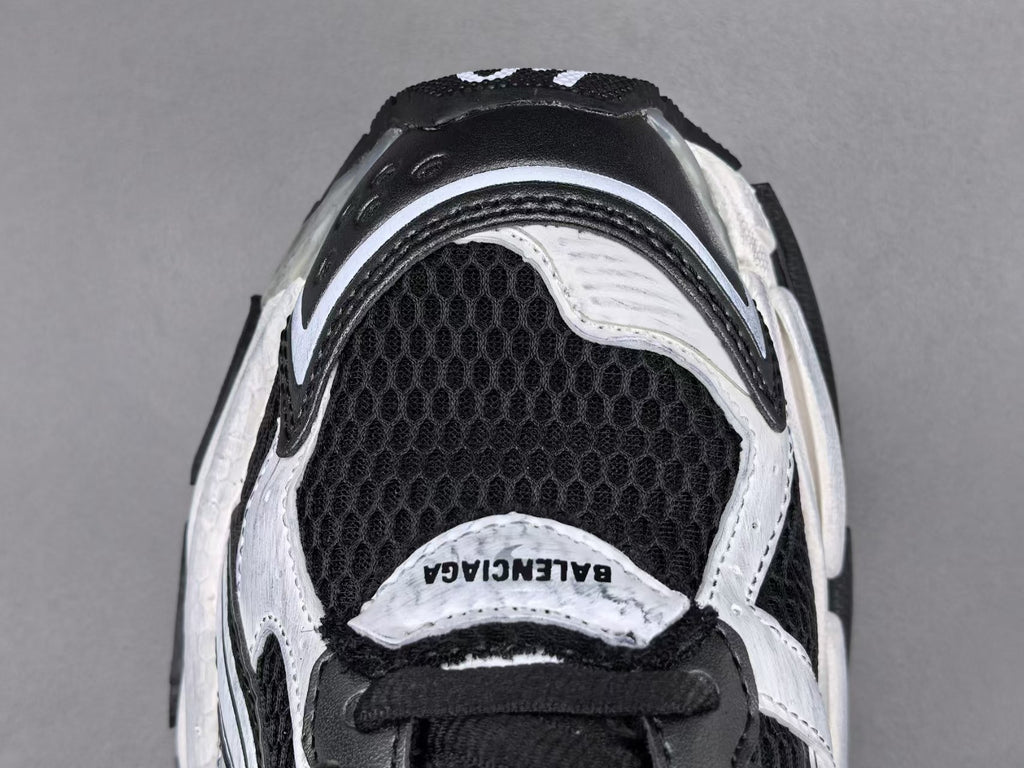 Premium Chunky Running Sneakers | Black White Sport Shoes  或