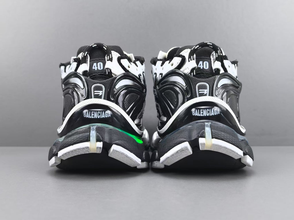 Premium Chunky Running Sneakers | Black White Sport Shoes  或