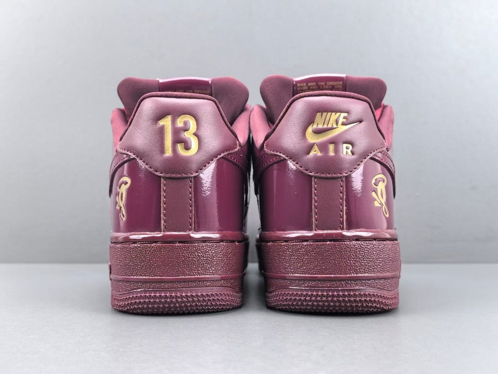 Burgundy Patent Leather Low Top Sneakers