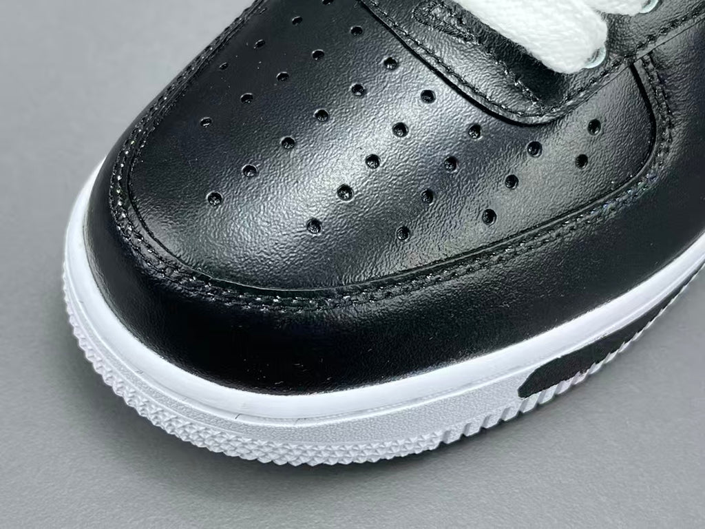 Black Leather Low Top Sneakers with Color Accent Design