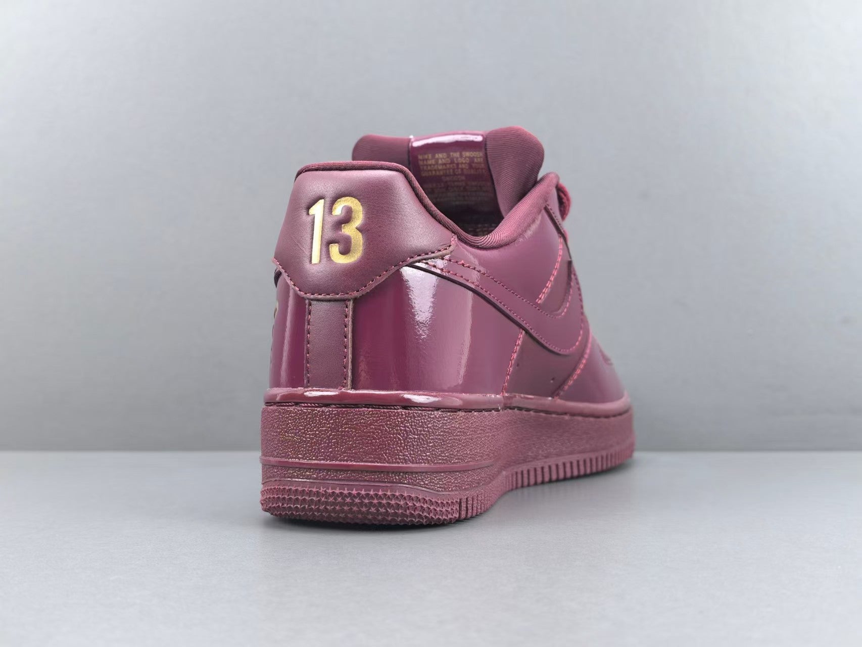 Burgundy Patent Leather Low Top Sneakers