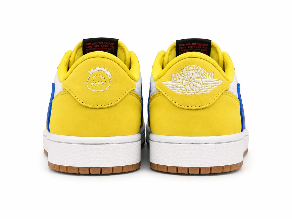 Yellow & Blue Low Top Sneakers | Premium Casual Sports Shoes