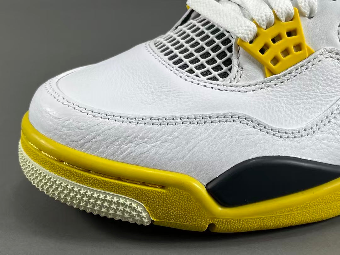 Retro Basketball Sneakers – White Yellow Colorway