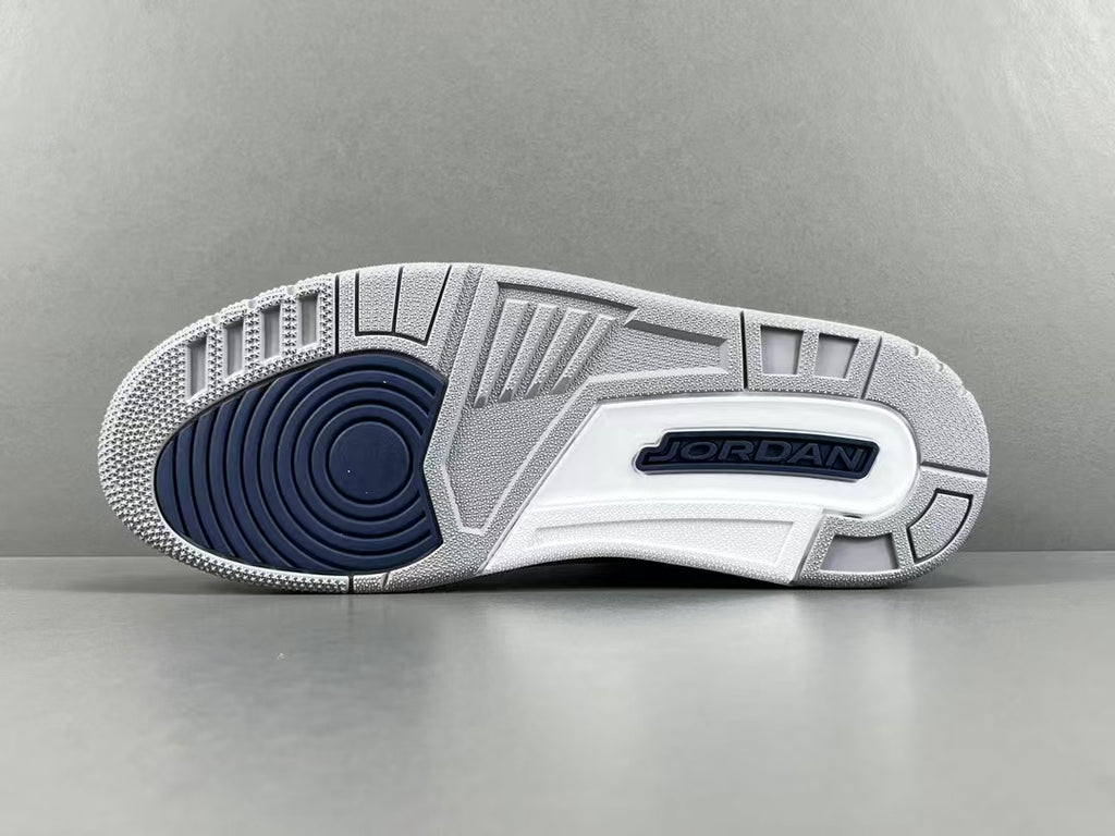 Premium White Navy Blue Leather Sneakers