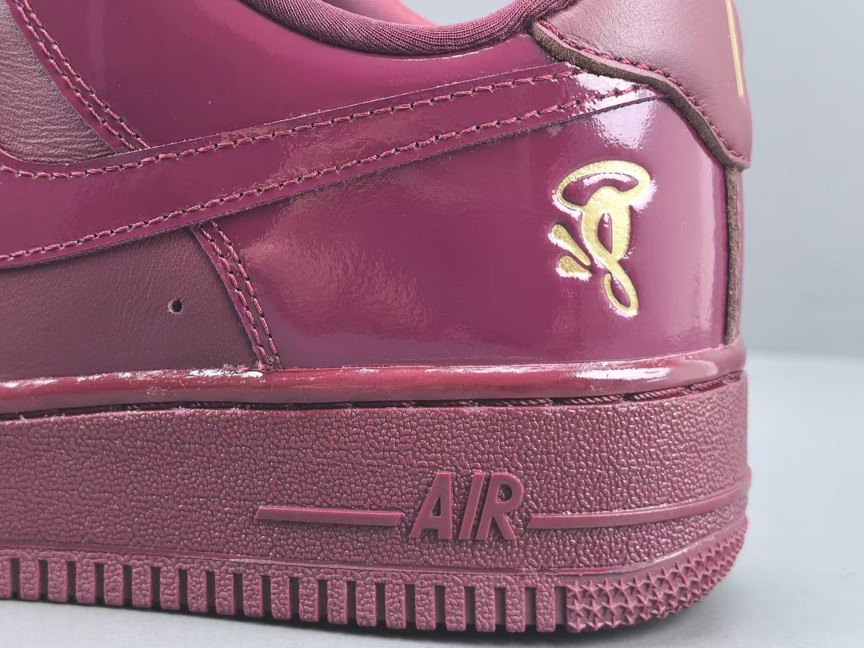 Burgundy Patent Leather Low Top Sneakers
