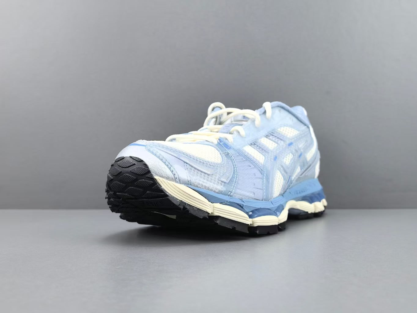 Light Blue Retro Running Sneakers | Breathable Mesh Sports Shoes