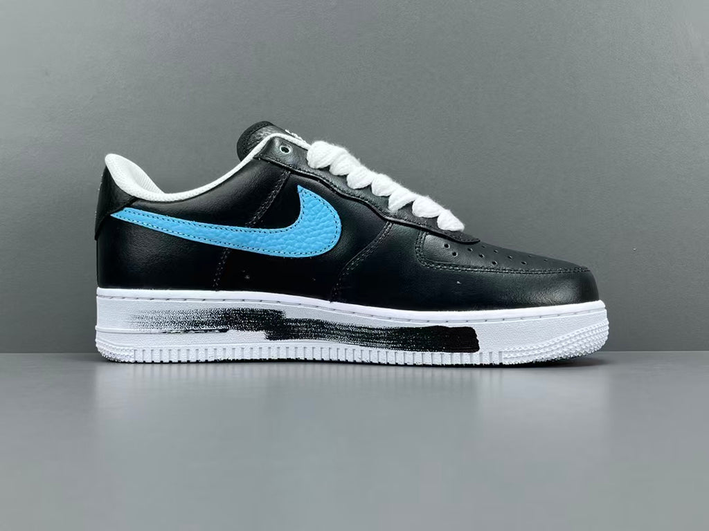 Black Leather Low Top Sneakers with Color Accent Design