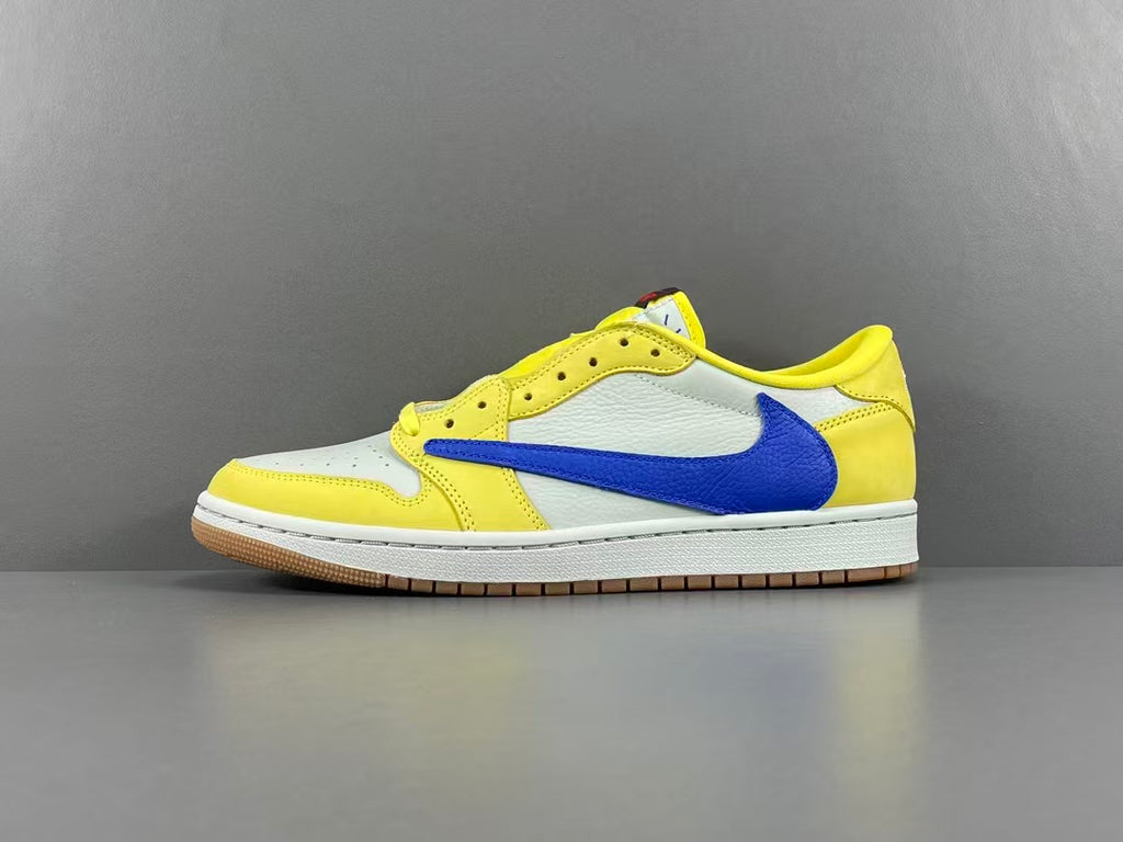Yellow & Blue Low Top Sneakers | Premium Casual Sports Shoes