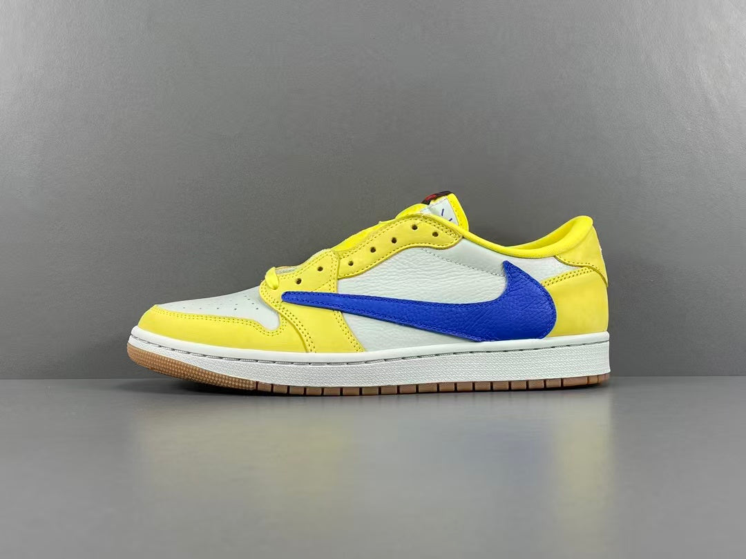 Yellow & Blue Low Top Sneakers | Premium Casual Sports Shoes