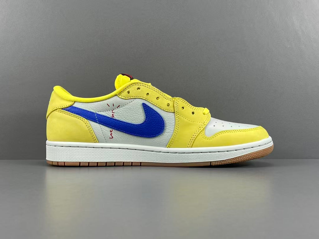 Yellow & Blue Low Top Sneakers | Premium Casual Sports Shoes