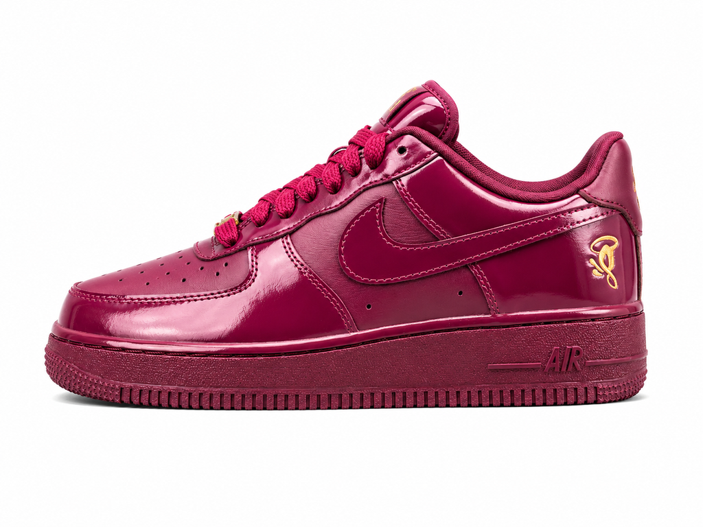 Burgundy Patent Leather Low Top Sneakers