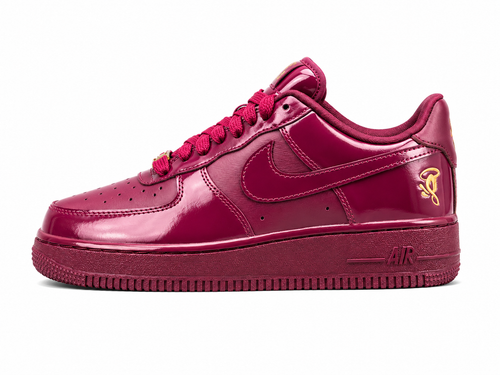 Burgundy Patent Leather Low Top Sneakers