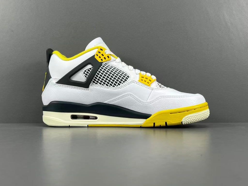 Retro Basketball Sneakers – White Yellow Colorway