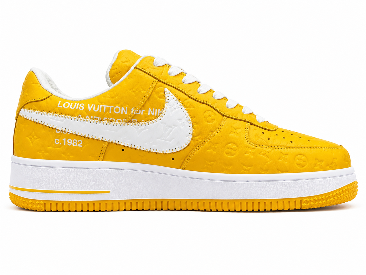 Yellow Luxury Inspired Low Top Casual Sneakers | Premium Embossed Design