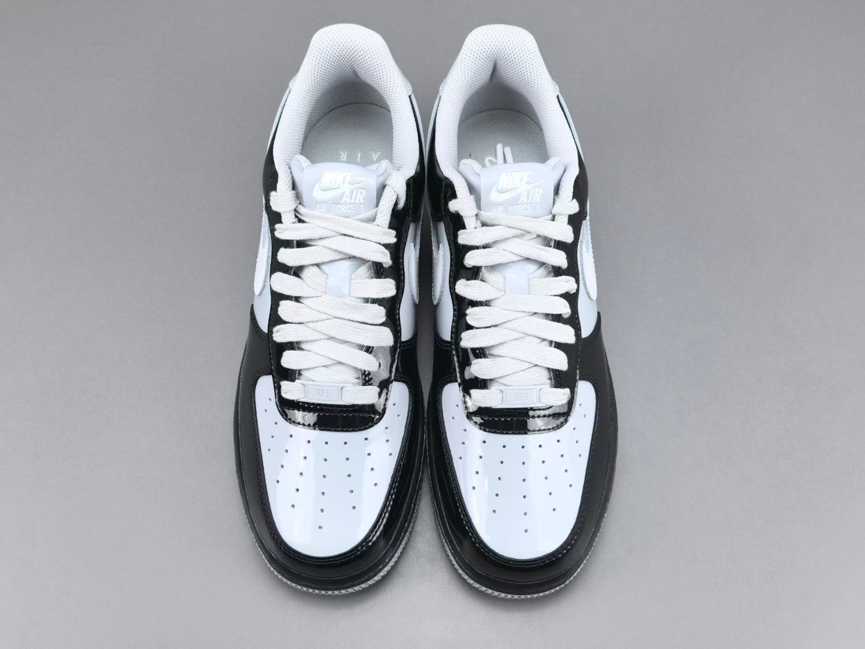 Black & White Patent Leather Low Top Sneakers