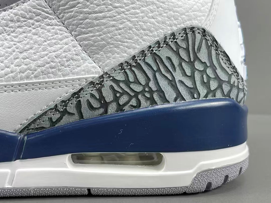 Premium White Navy Blue Leather Sneakers