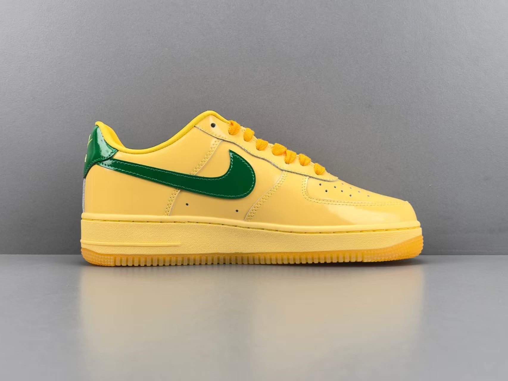 Fashion Low Top Casual Sneakers | Glossy Yellow Green Edition