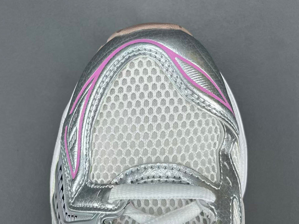 Women's Silver Pink Mesh Running Sneakers | Lightweight Cushion Sports Shoes