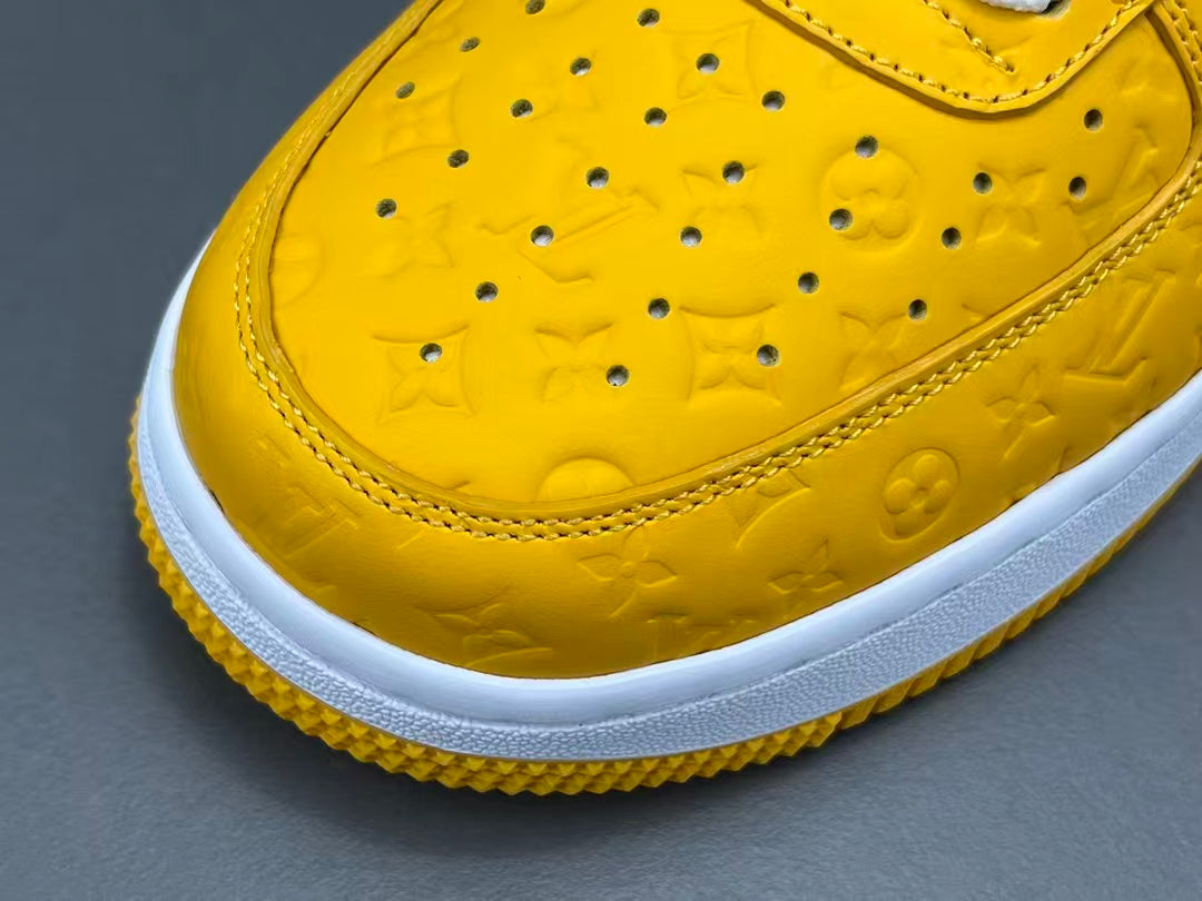 Yellow Luxury Inspired Low Top Casual Sneakers | Premium Embossed Design