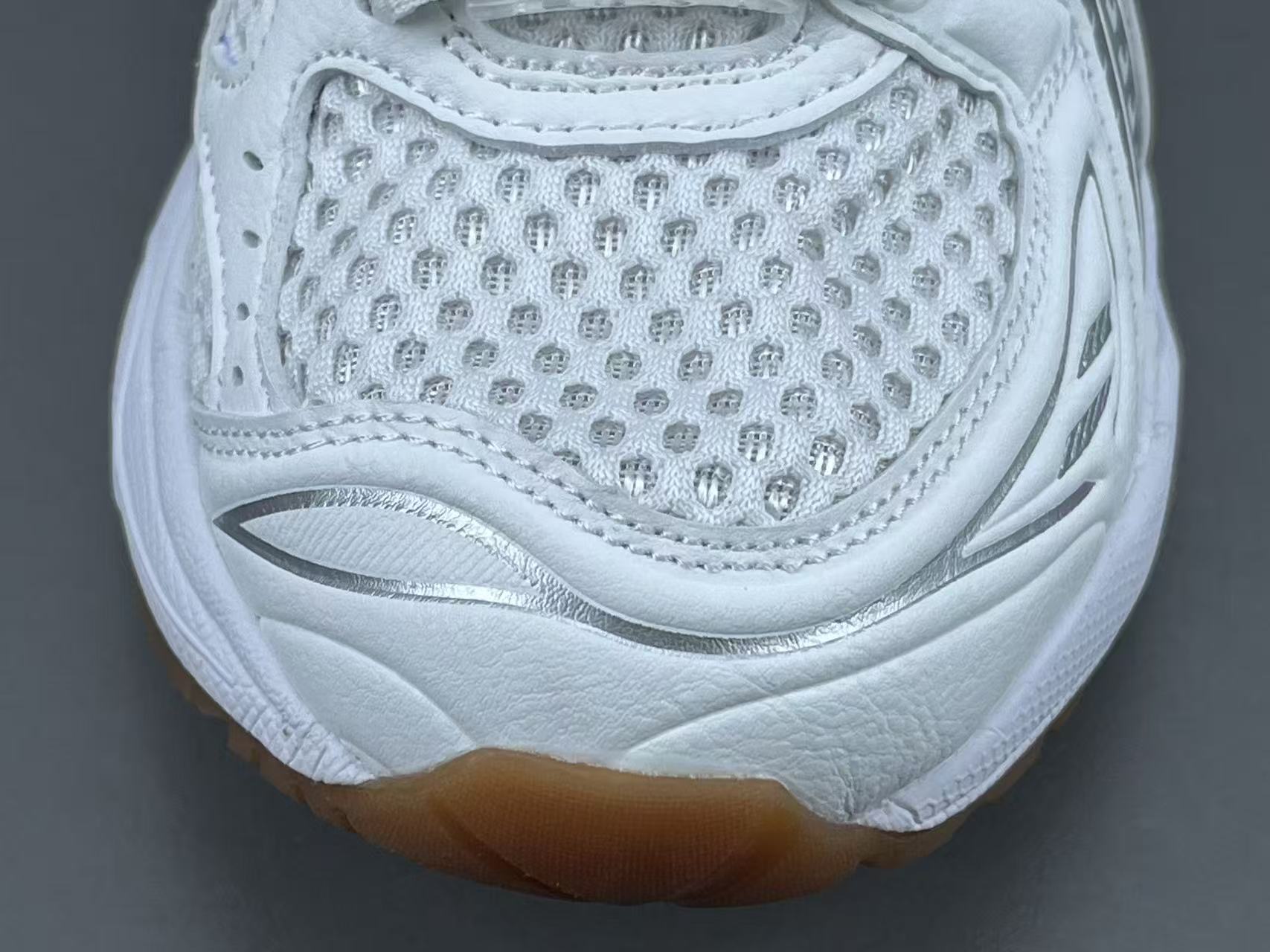 White Silver Running Shoes | Breathable Athletic Sneakers
