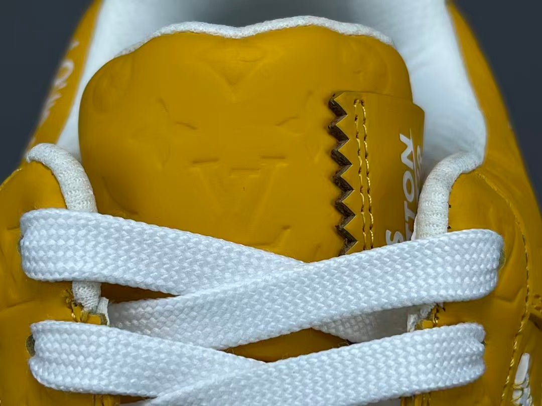 Yellow Luxury Inspired Low Top Casual Sneakers | Premium Embossed Design