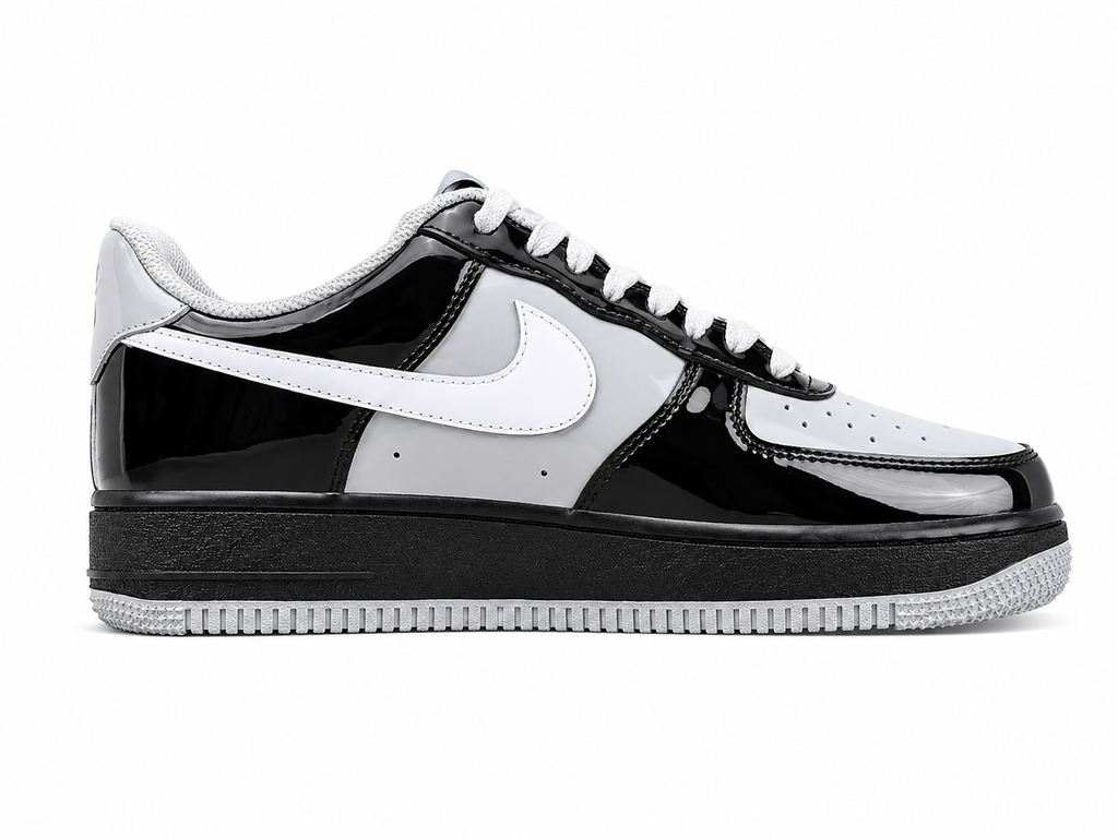 Black & White Patent Leather Low Top Sneakers