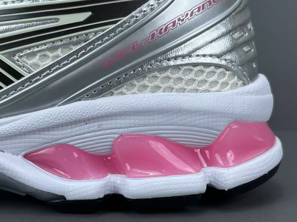 Women's Silver Pink Retro Running Shoes | Breathable Mesh Sneakers
