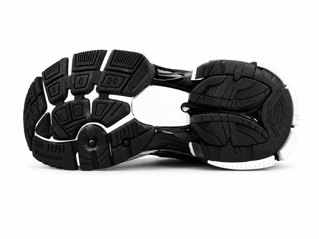 Premium Chunky Running Sneakers | Black White Sport Shoes  或