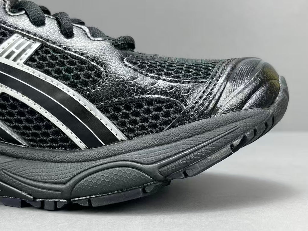 Black Mesh Running Sneakers | Lightweight Cushion Athletic Shoes