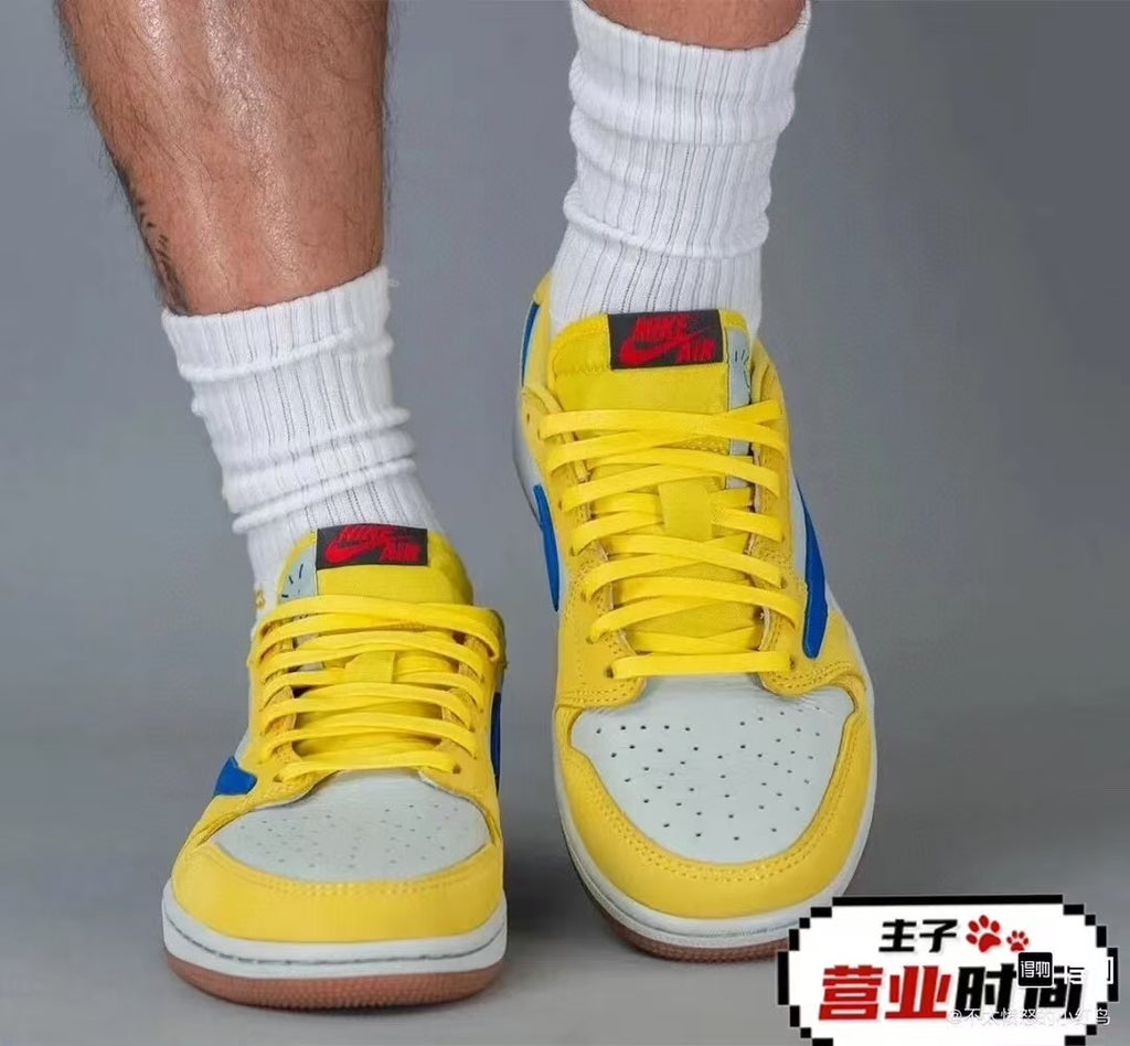 Yellow & Blue Low Top Sneakers | Premium Casual Sports Shoes
