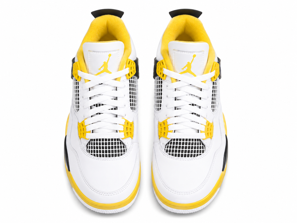 Retro Basketball Sneakers – White Yellow Colorway