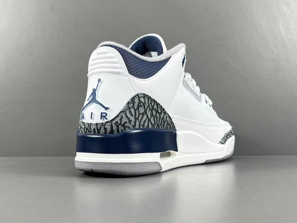 Premium White Navy Blue Leather Sneakers