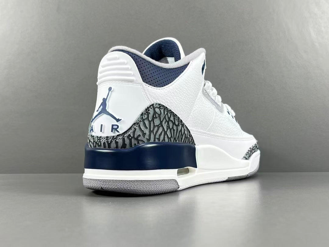 Premium White Navy Blue Leather Sneakers