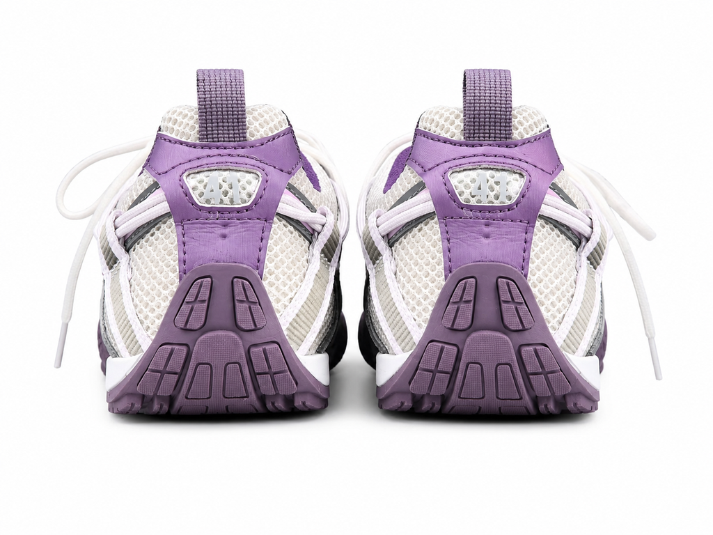 Women's Lightweight Casual Sneakers – Purple Mesh Low Top Shoes