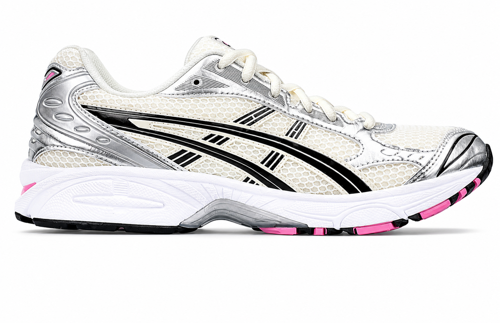 Women's Silver Pink Retro Running Shoes | Breathable Mesh Sneakers