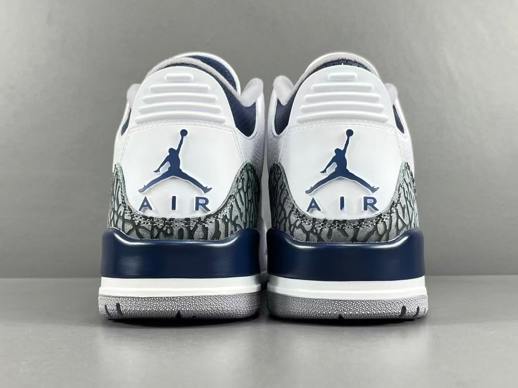 Premium White Navy Blue Leather Sneakers