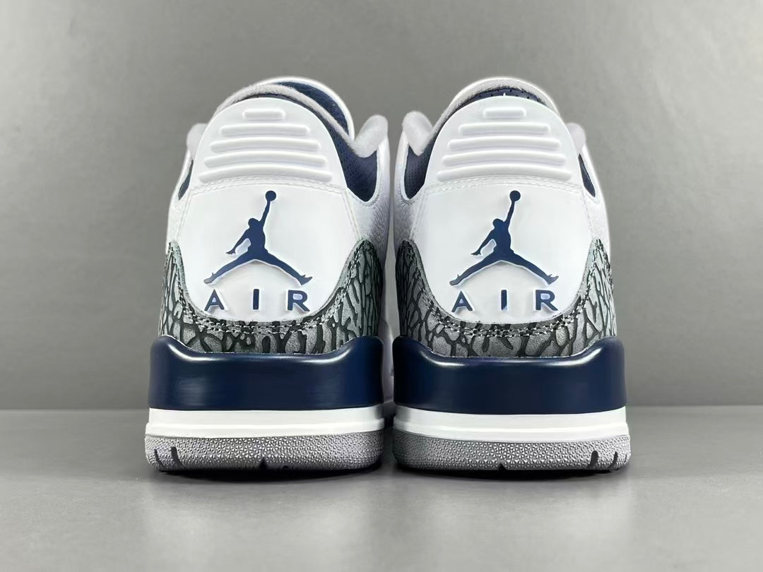 Premium White Navy Blue Leather Sneakers
