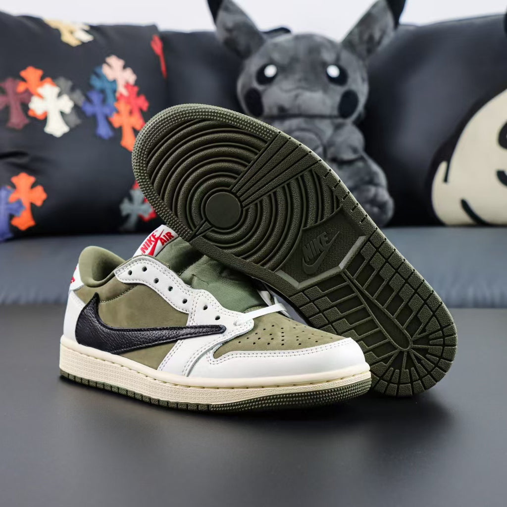 Vintage Olive Low-Top Casual Sneakers – Comfortable Everyday Streetwear Shoes